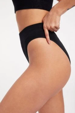 GOOD AMERICAN TERRY GOOD WAIST BOTTOM | BLACK001 Terry Essentials