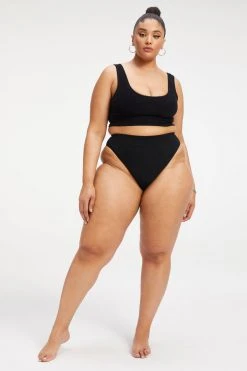 GOOD AMERICAN TERRY GOOD WAIST BOTTOM | BLACK001 Terry Essentials