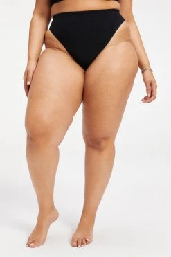 GOOD AMERICAN TERRY GOOD WAIST BOTTOM | BLACK001 Terry Essentials