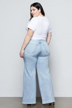 Discount ✨ GOOD AMERICAN GOOD WAIST PALAZZO | BLUE452 😉 30 GOOD AMERICAN GOOD WAIST PALAZZO | BLUE452