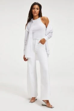 GOOD AMERICAN GOOD WAIST PALAZZO | WHITE001 High Waisted
