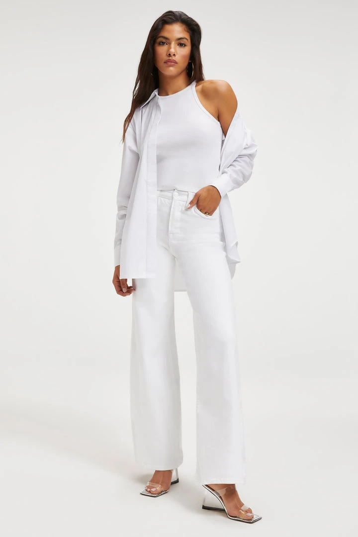 Wholesale 🤩 GOOD AMERICAN GOOD WAIST PALAZZO | WHITE001 High Waisted ⭐ 1 GOOD AMERICAN GOOD WAIST PALAZZO | WHITE001 High Waisted