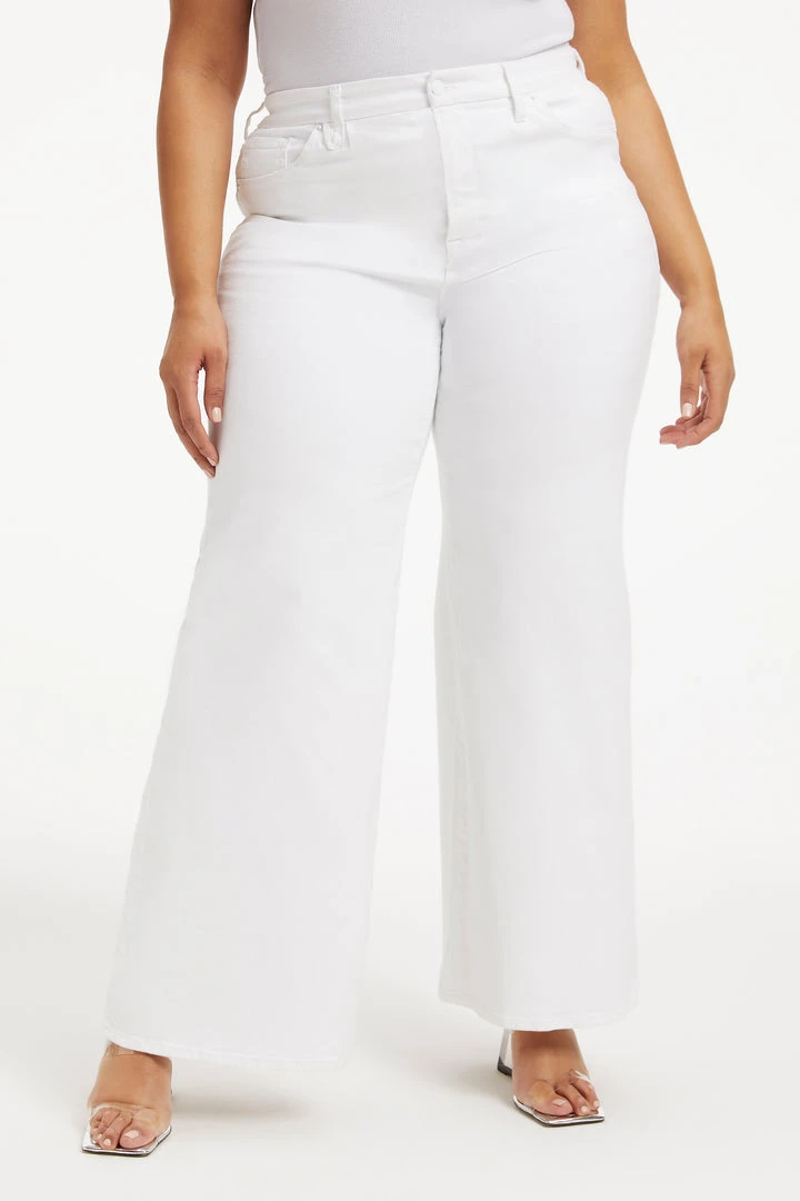 Wholesale 🤩 GOOD AMERICAN GOOD WAIST PALAZZO | WHITE001 High Waisted ⭐ 7 GOOD AMERICAN GOOD WAIST PALAZZO | WHITE001 High Waisted