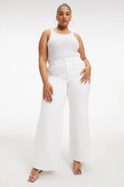 Wholesale 🤩 GOOD AMERICAN GOOD WAIST PALAZZO | WHITE001 High Waisted ⭐ 22 GOOD AMERICAN GOOD WAIST PALAZZO | WHITE001 High Waisted