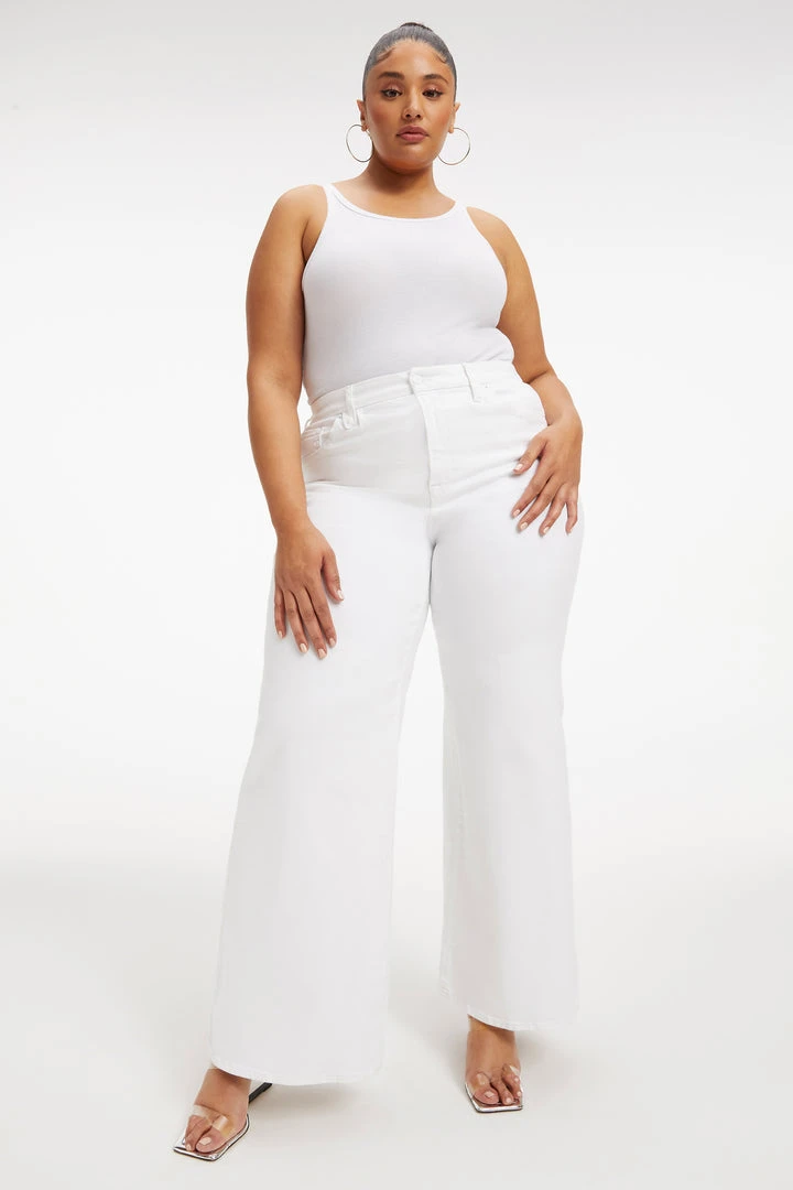 Wholesale 🤩 GOOD AMERICAN GOOD WAIST PALAZZO | WHITE001 High Waisted ⭐ 11 GOOD AMERICAN GOOD WAIST PALAZZO | WHITE001 High Waisted