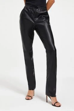 GA-SALE Good '90s LEATHER DRAWSTRING TROUSERS | BLACK001