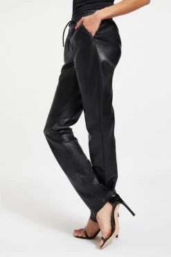 GA-SALE Good '90s LEATHER DRAWSTRING TROUSERS | BLACK001