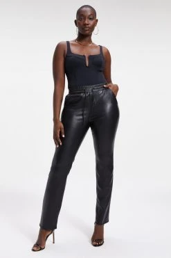 GA-SALE Good '90s LEATHER DRAWSTRING TROUSERS | BLACK001