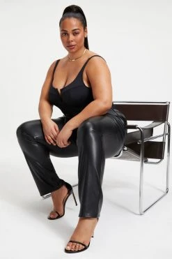 GA-SALE Good '90s LEATHER DRAWSTRING TROUSERS | BLACK001