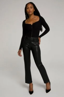GOOD AMERICAN High Waisted GOOD STRAIGHT COATED | K103