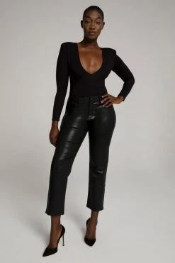 GOOD AMERICAN High Waisted GOOD STRAIGHT COATED | K103