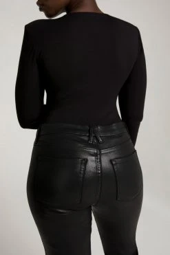 GOOD AMERICAN High Waisted GOOD STRAIGHT COATED | K103
