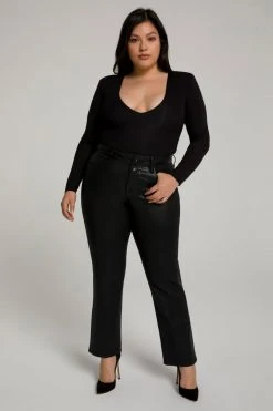 GOOD AMERICAN High Waisted GOOD STRAIGHT COATED | K103