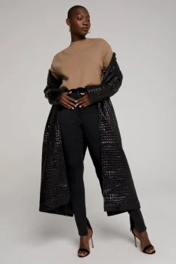 GOOD AMERICAN CROPPED & COOL SWEATSHIRT | PUTTY001