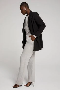 GOOD AMERICAN CROPPED & COOL SWEATSHIRT | HEATHER GREY001