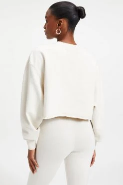 GOOD AMERICAN CROPPED & COOL SWEATSHIRT | BONE001