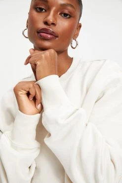 GOOD AMERICAN CROPPED & COOL SWEATSHIRT | BONE001