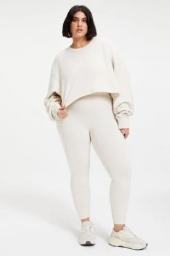 GOOD AMERICAN CROPPED & COOL SWEATSHIRT | BONE001