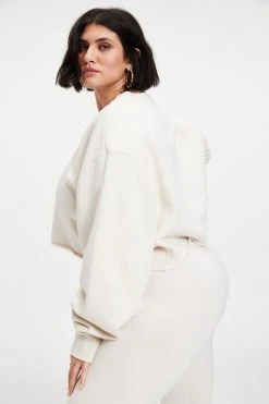 GOOD AMERICAN CROPPED & COOL SWEATSHIRT | BONE001