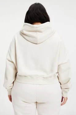 GOOD AMERICAN Sweats CROPPED & COOL HOODIE | BONE001