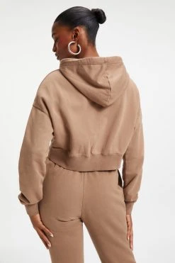 GOOD AMERICAN CROPPED & COOL HOODIE | PUTTY001