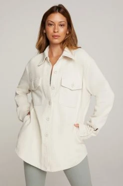 GOOD AMERICAN Jackets FLEECE SHACKET | BONE001