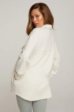 GOOD AMERICAN Jackets FLEECE SHACKET | BONE001