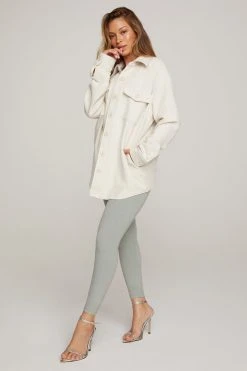 GOOD AMERICAN Jackets FLEECE SHACKET | BONE001