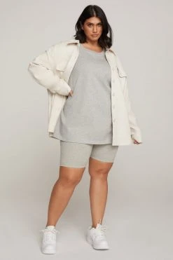 GOOD AMERICAN Jackets FLEECE SHACKET | BONE001