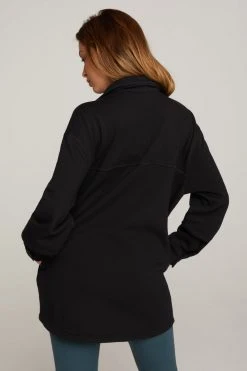 GOOD AMERICAN Jackets FLEECE SHACKET | BLACK001