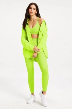 GA-SALE FLEECE SHACKET | ELECTRIC LIME002