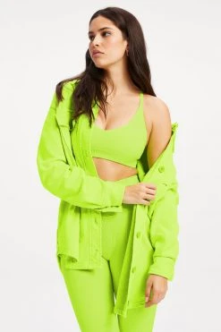 GA-SALE FLEECE SHACKET | ELECTRIC LIME002