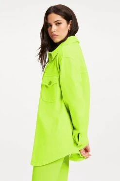 GA-SALE FLEECE SHACKET | ELECTRIC LIME002
