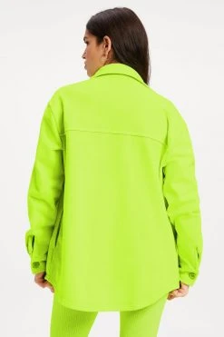GA-SALE FLEECE SHACKET | ELECTRIC LIME002