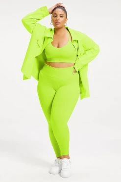 GA-SALE FLEECE SHACKET | ELECTRIC LIME002