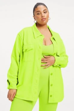 GA-SALE FLEECE SHACKET | ELECTRIC LIME002