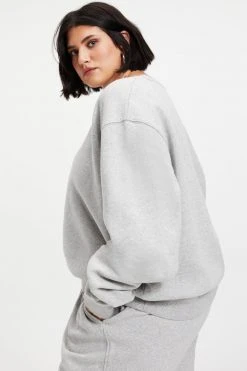 Outlet 😍 GOOD AMERICAN BOYFRIEND SWEATSHIRT | HEATHER GREY001 ⌛ 21 GOOD AMERICAN BOYFRIEND SWEATSHIRT | HEATHER GREY001