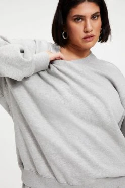 Outlet 😍 GOOD AMERICAN BOYFRIEND SWEATSHIRT | HEATHER GREY001 ⌛ 23 GOOD AMERICAN BOYFRIEND SWEATSHIRT | HEATHER GREY001