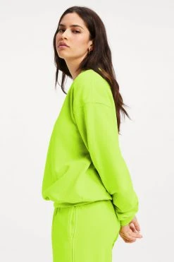GA-SALE Neon Collection BOYFRIEND SWEATSHIRT | ELECTRIC LIME002