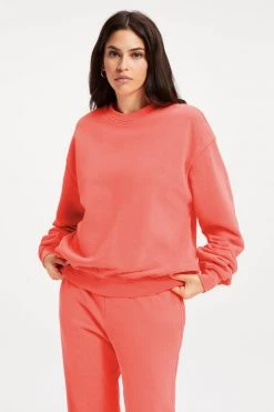GA-SALE Neon Collection BOYFRIEND SWEATSHIRT | HOT CORAL001