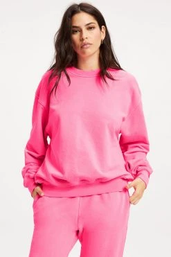 GA-SALE BOYFRIEND SWEATSHIRT | HOT PINK002