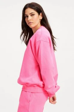 GA-SALE BOYFRIEND SWEATSHIRT | HOT PINK002