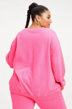 GA-SALE BOYFRIEND SWEATSHIRT | HOT PINK002