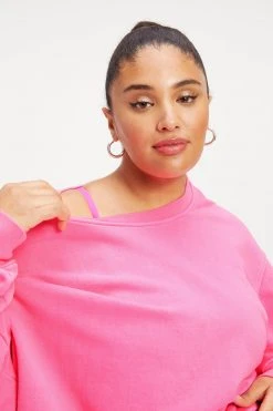 GA-SALE BOYFRIEND SWEATSHIRT | HOT PINK002