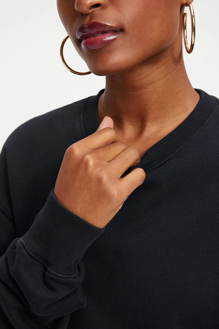 Deals 🤩 GOOD AMERICAN BOYFRIEND SWEATSHIRT | BLACK001 ❤️ 4 GOOD AMERICAN BOYFRIEND SWEATSHIRT | BLACK001