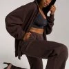 GOOD AMERICAN Sweats BOYFRIEND ZIP HOODIE | COFFEE001