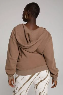 GOOD AMERICAN BOYFRIEND ZIP HOODIE | PUTTY001 Sweats