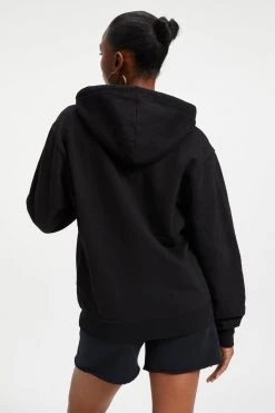 GOOD AMERICAN Sweats BOYFRIEND ZIP HOODIE | BLACK001