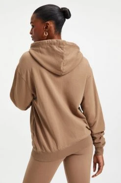 GOOD AMERICAN BOYFRIEND ZIP HOODIE | PUTTY001 Sweats