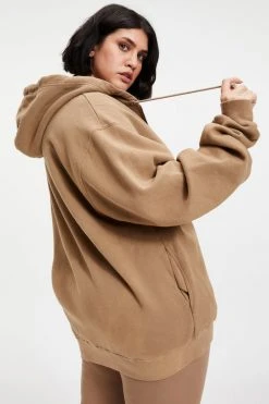 GOOD AMERICAN BOYFRIEND ZIP HOODIE | PUTTY001 Sweats